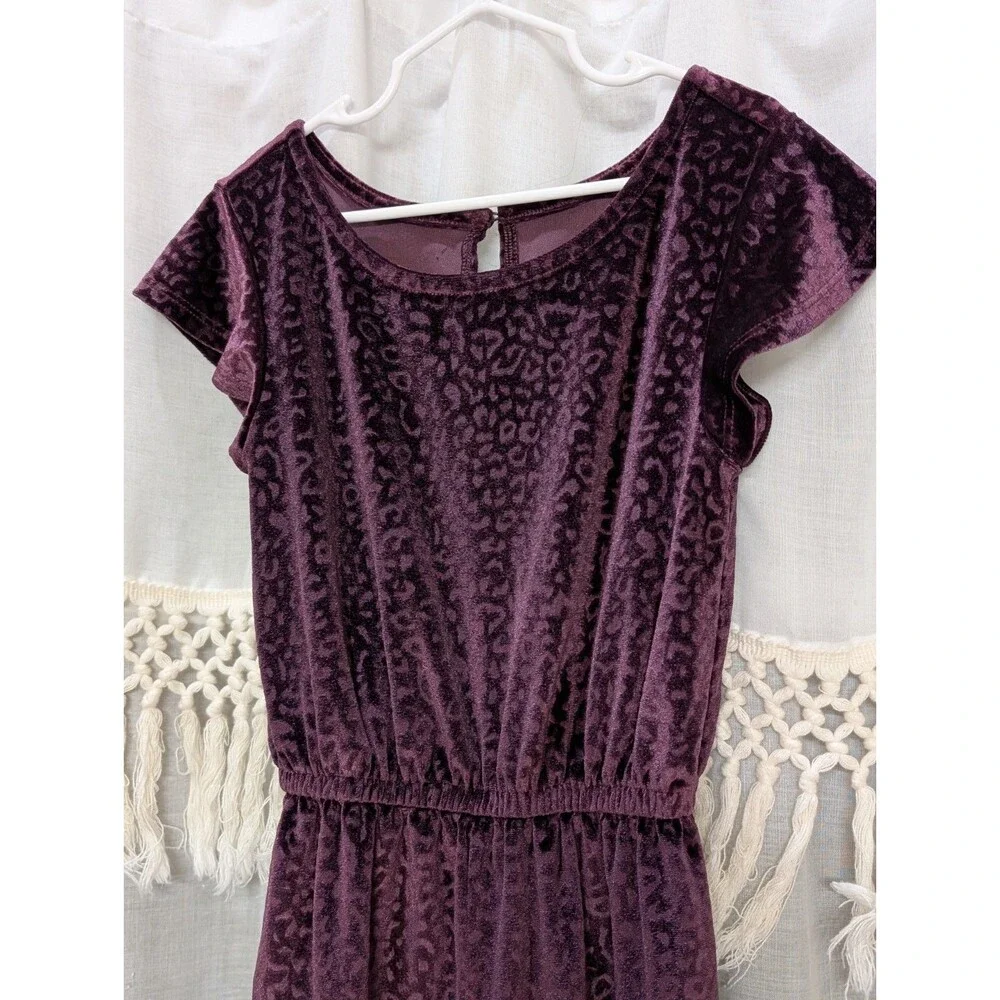 Girls So Velvet Jumpsuit Dark Purple XS 6/6X EUC